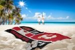 [Personalization Only] OFFICIAL NHL Colorblock Personalized Beach Towel - Calgary Flames