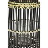 Decmode - 14' x 18' Large Cylindrical Black Rattan Rustic Lantern, Birdcage Shape